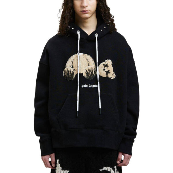 Толстовка fw22 punk bear hoodie 'black brown' Palm Angels, черный — фото 3