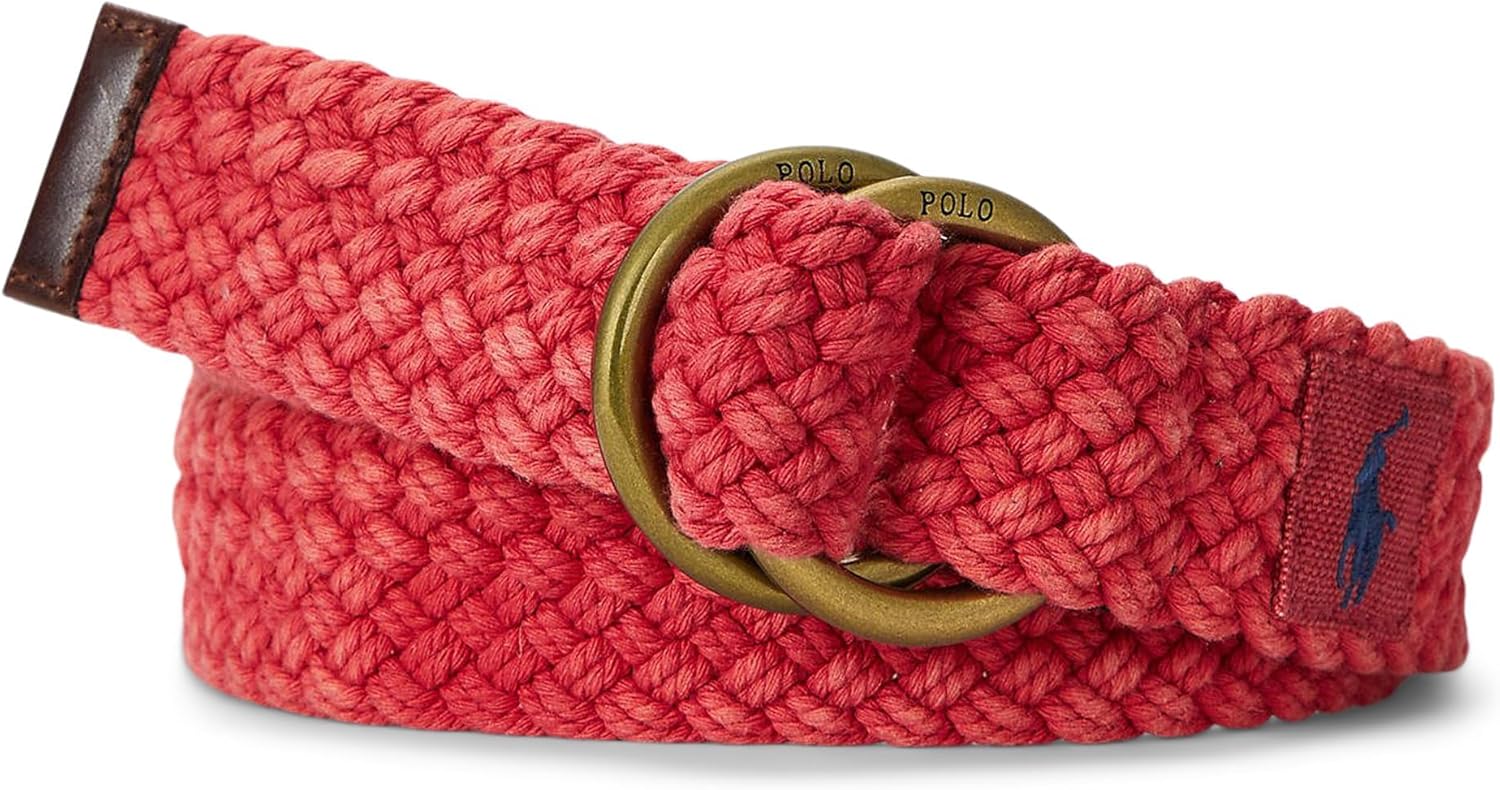 

Polo Ralph Lauren мужской кожаный пояс с плетеным ремнем, Chili Pepper