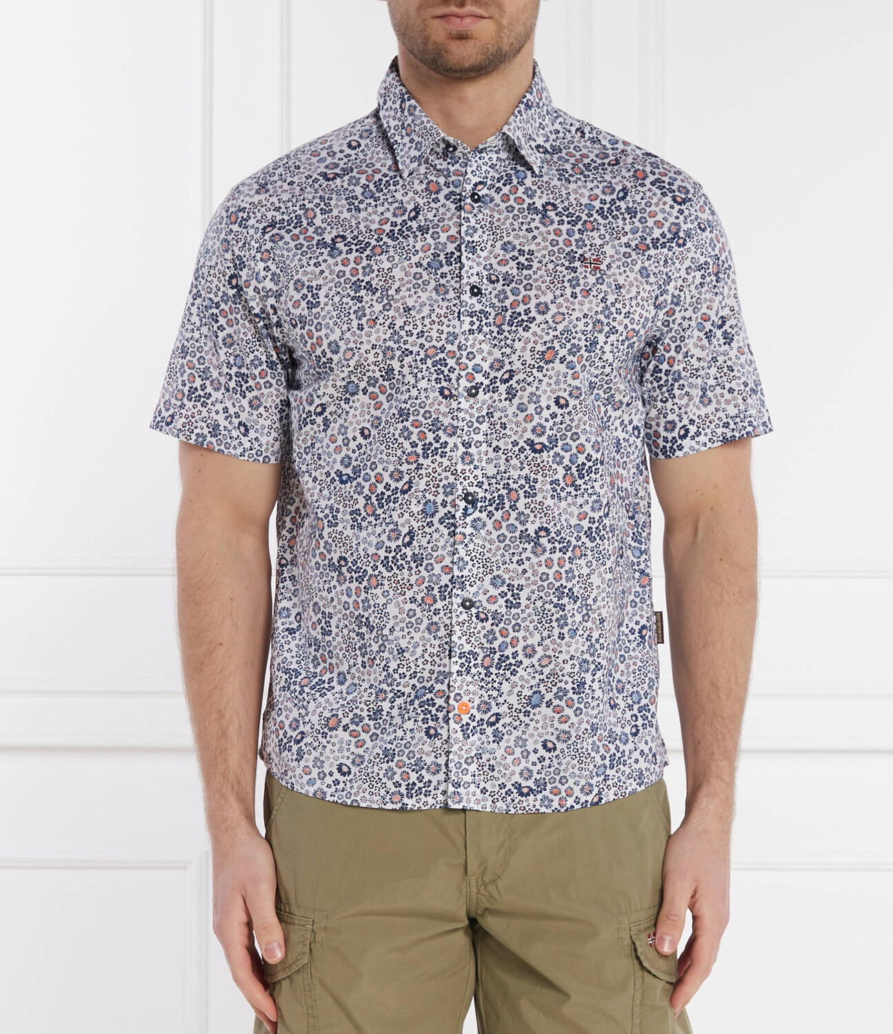 

Рубашка Napapijri G-RONGE SS AOP Regular Fit, темно-синий
