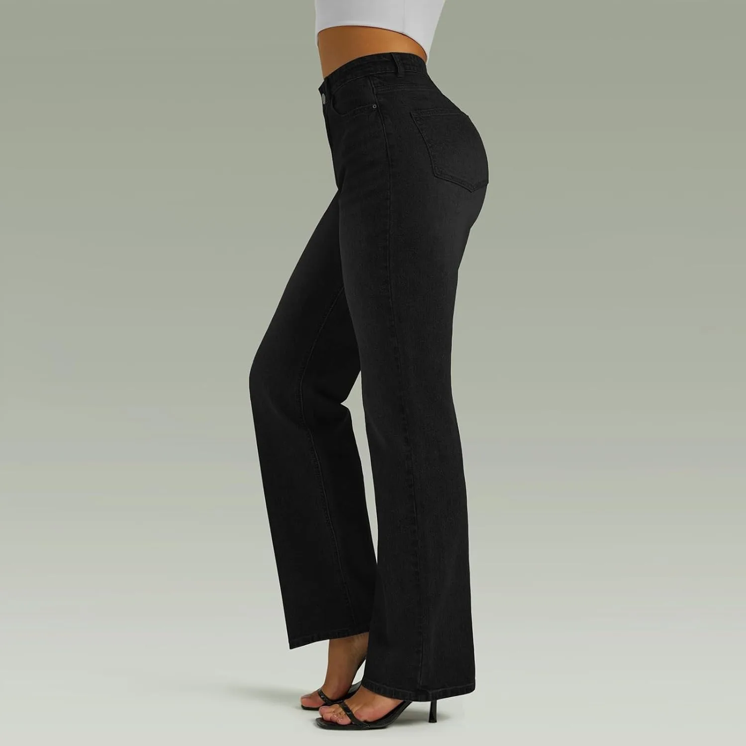 Джинсы Wide Leg с эффектом коррекции живота и подтяжки ягодиц — фото 3