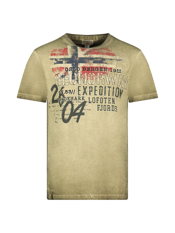 Geographical Norway Футболка "Jelegant" цвета хаки