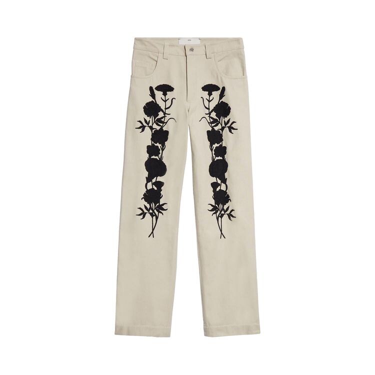 

Брюки Song for the Mute Embroidered Foliage Pant Off White, кремовый