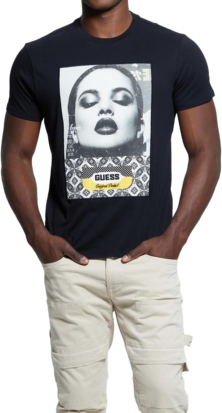 

Мужская футболка Guess Eco с принтом девушки Guess, Jet Black, Черный, Мужская футболка Guess Eco с принтом девушки Guess, Jet Black