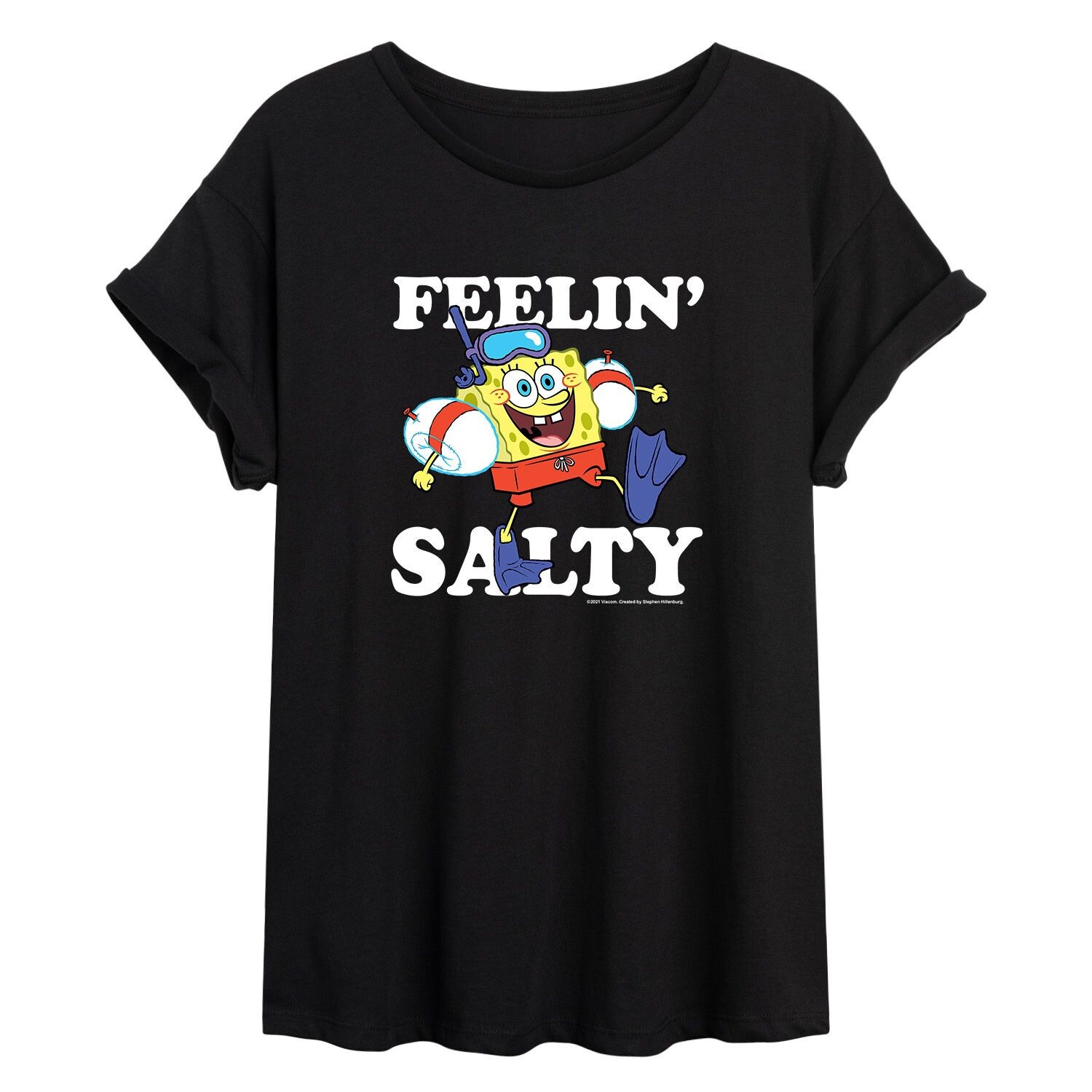 

Детская футболка большого размера с рисунком SpongeBob Salty Licensed Character