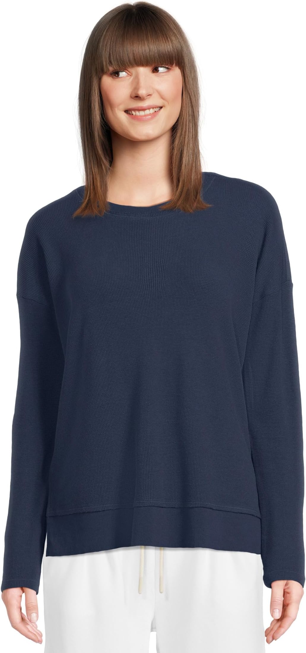 

Толстовка Mod-o-doc Thermal Long Sleeve Crew Neck Boxy Top, цвет Vibrant Navy