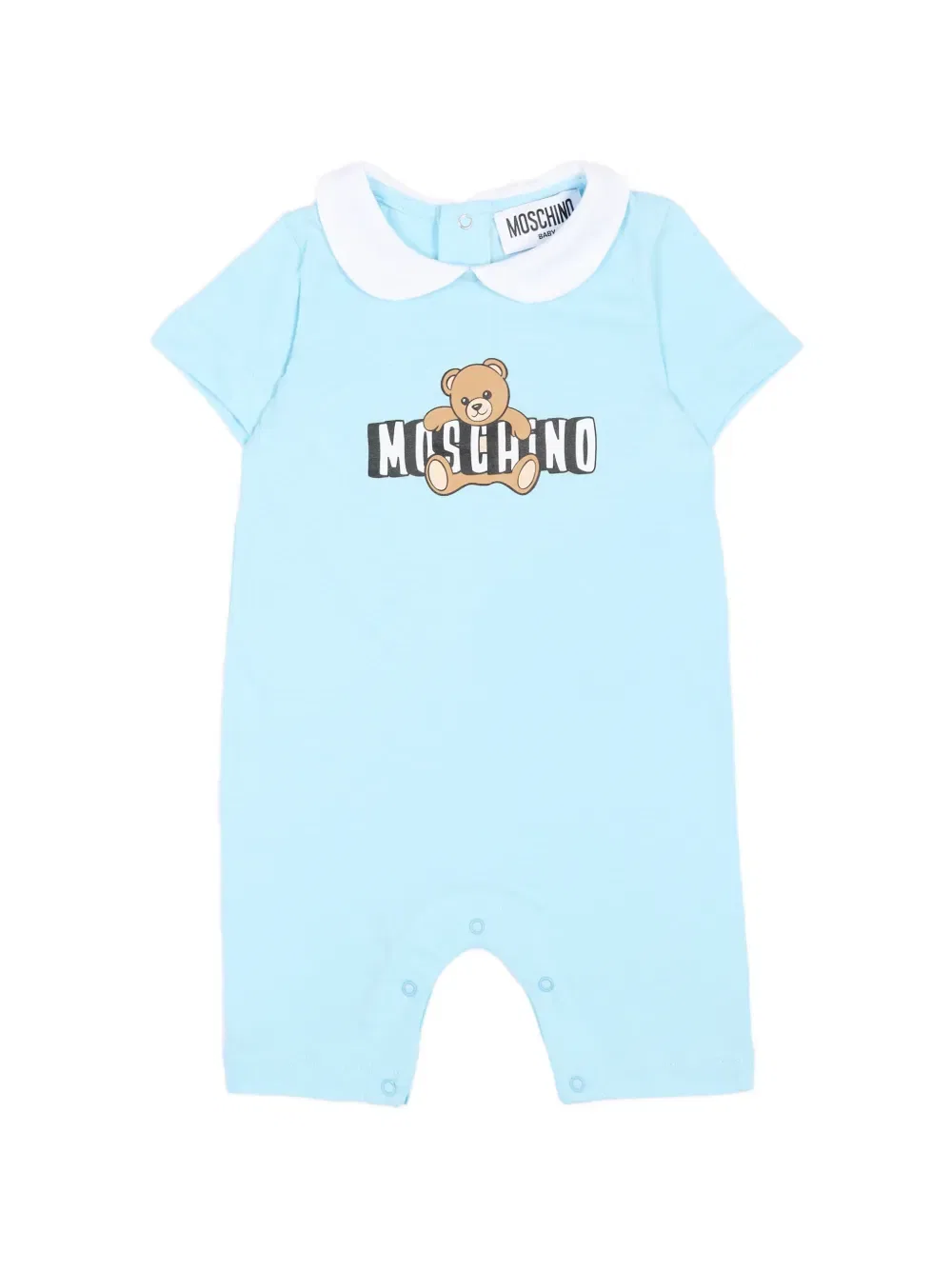 Комбинезон с воротником и принтом "плюшевый мишка" Moschino Kids, синий
