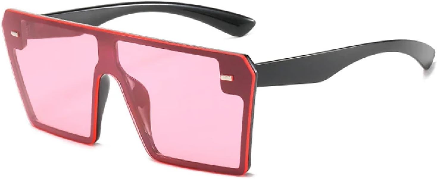 

Солнцезащитные очки большого размера для женщин и мужчин, модные и роскошные, в крупной оправе, для активного отдыха и вождения, защита от УФ-излучения UV400 TKKTLLT, Black Pink