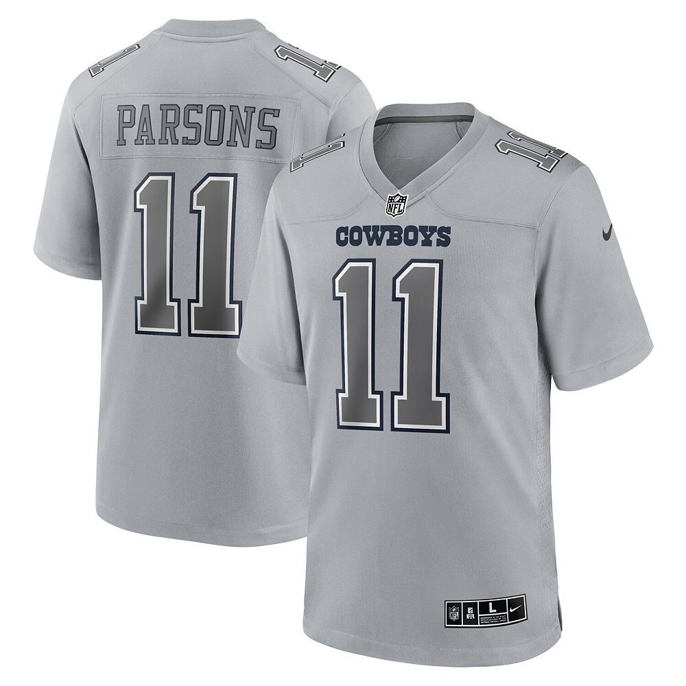 

Мужское джерси Nike Micah Parsons Grey Dallas Cowboys Atmosphere Fashion Game Джерси, цвет Cow Grey