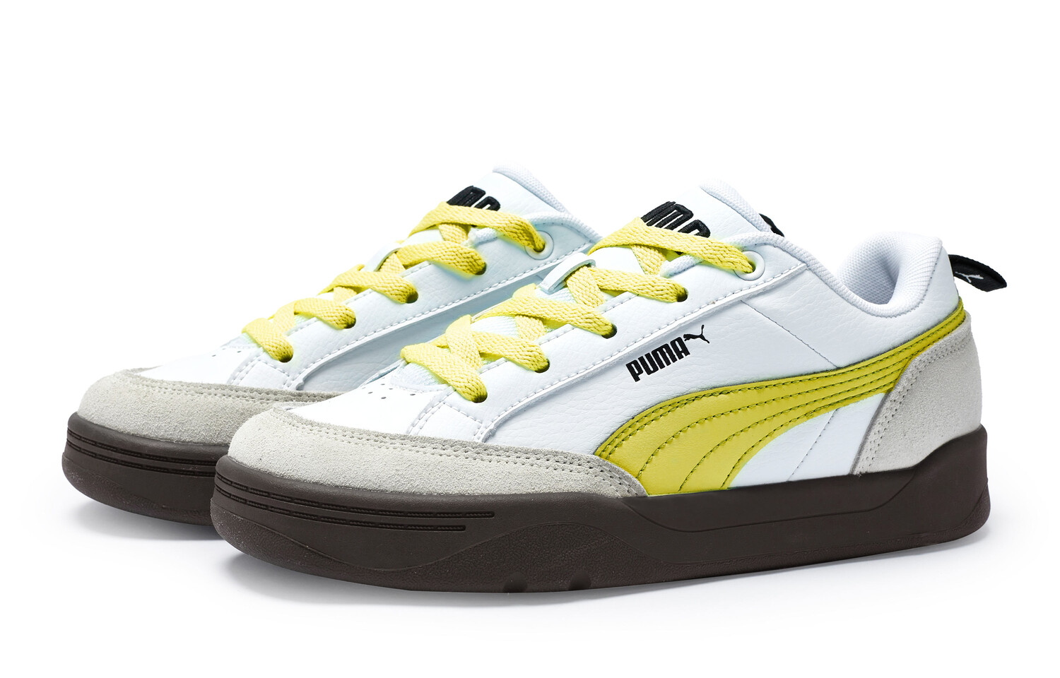 Кроссовки Puma Park Lifestyle Skateboarding Shoes Unisex Low-top Grey/yellow/white, белый/серый/желтый — фото 3