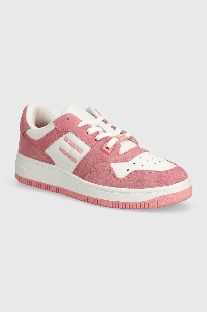 

Кроссовки Tommy Jeans TJW RETRO BASKET WASHED SUEDE, розовый