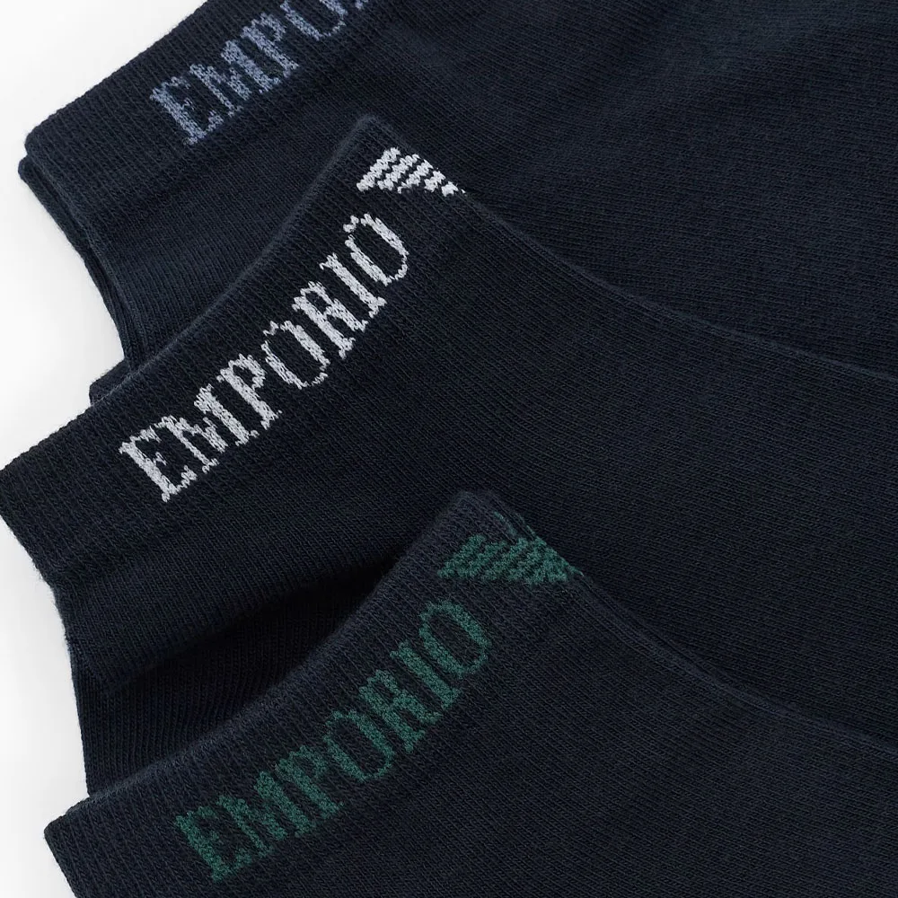 Мужские носки щиколотки 3 шт EMPORIO ARMANI, морской синий — фото 2