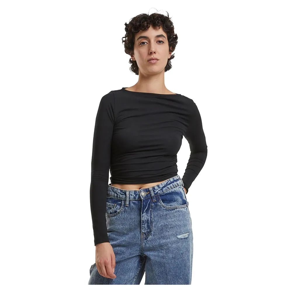 

Лонгслив Urban Classics Ruffled Super Slim, черный