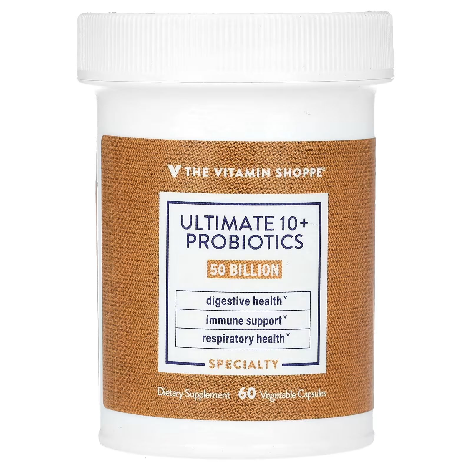 

Ultimate 10+ пробиотиков, 50 миллиардов КОЕ, 60 растительных капсул The Vitamin Shoppe