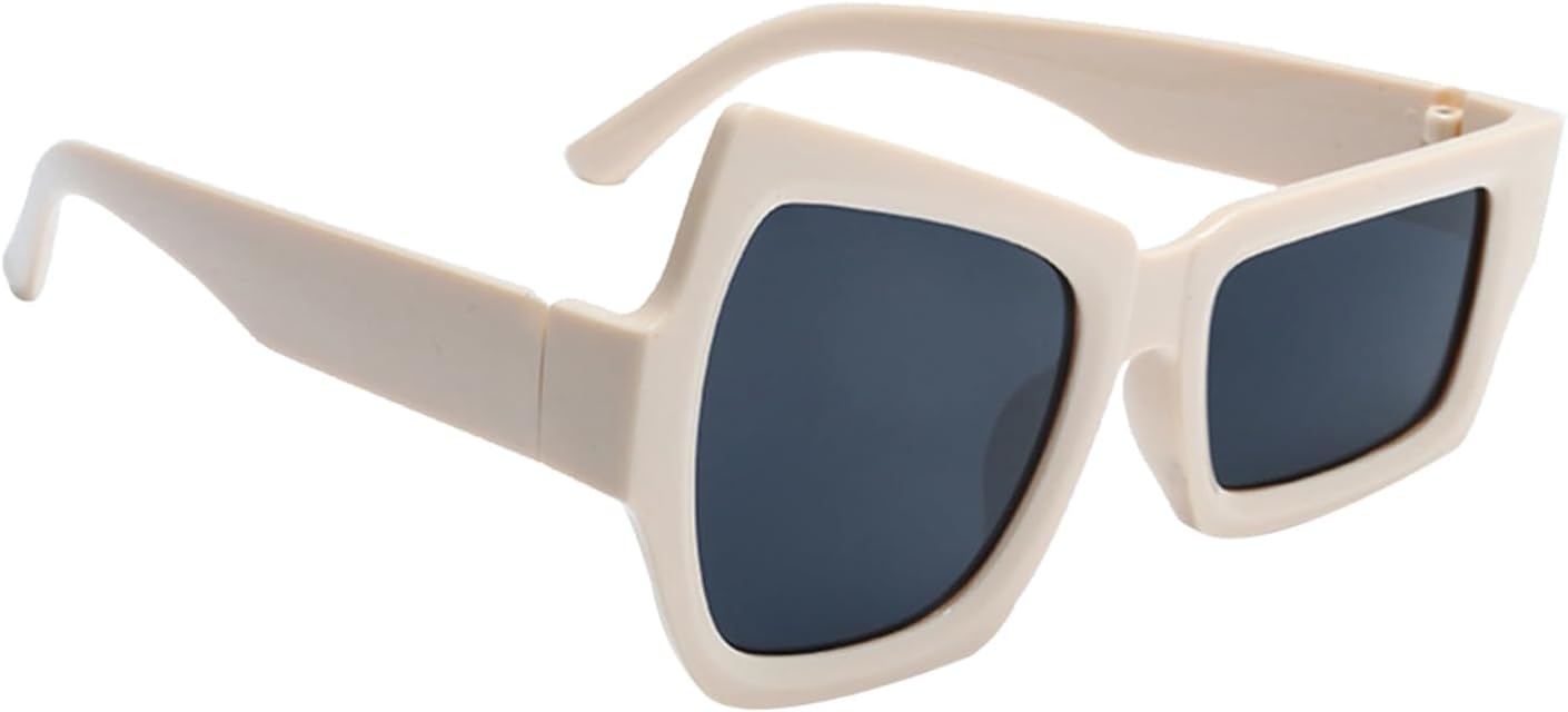 

Мужские солнцезащитные очки - стильные очки необычной формы, солнцезащитные очки для женщин и мужчин с защитой от УФ-излучения для вождения, езды на велосипеде, пляжа и плавания на открытом воздухе Generic, Beige Frame Gray Piece