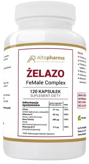 

AltoPharma, Комплекс железа, 120 капсул. Inna marka