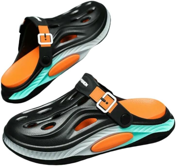 

Летние тапочки для мужчин с антискользящей подошвой, спортивные, для отдыха и пляжа, шлепанцы EVA, модная обувь для сада и улицы Dmmwcx, черный