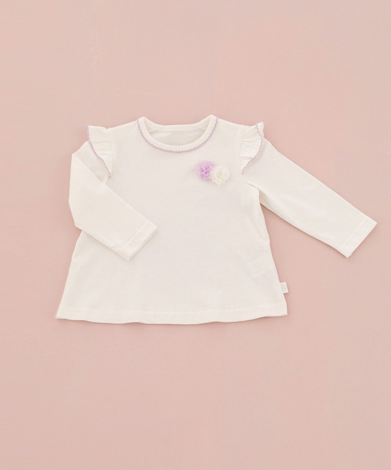 Детская футболка с цветочным принтом [80~100 см] Kids Suite, Off-white [002]