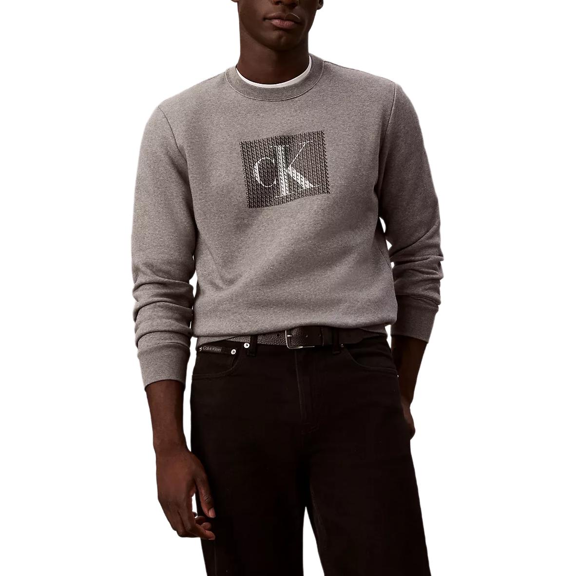 

Calvin Klein Свитшот мужской серый с круглым вырезом Moderate