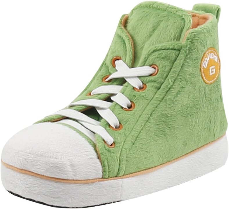 

Домашние кроссовки-тапочки для мужчин, теплые зимние, забавные, уютные, для носки дома, для мальчиков Gohom, Grass Green Orange