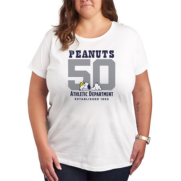 

Футболка Peanuts Athletic Department Est 1950 Plus Size Licensed Character, White, Белый, Футболка Peanuts Athletic Department Est 1950 Plus Size Licensed Character, White