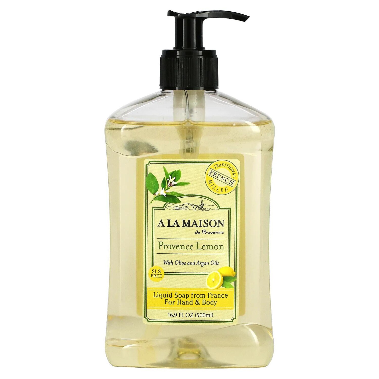 

A La Maison de Provence Liquid Soap For Hands & Body Provence Lemon 16.9 fl oz (500 ml)