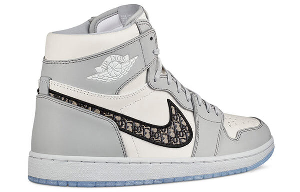 Кроссовки 1 высокие og x dior Air Jordan, серый — фото 3