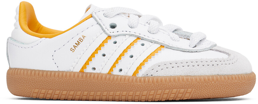 

Бело-желтые кроссовки Samba OG Baby Adidas Kids