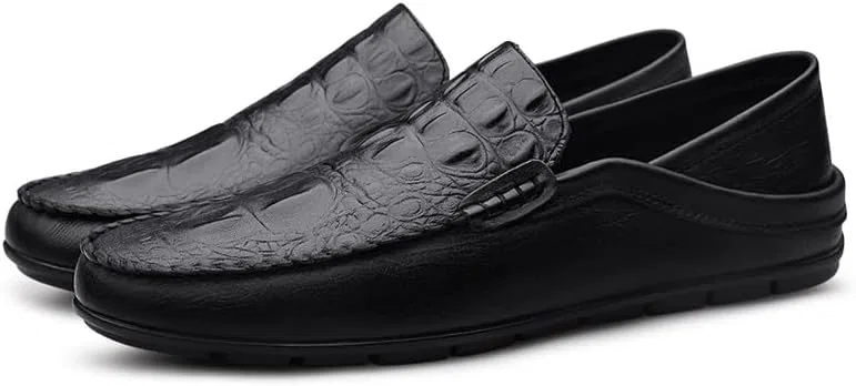 Лоферы мужские из PU-кожи с крокодиловым принтом, Black SayfuR — фото 3