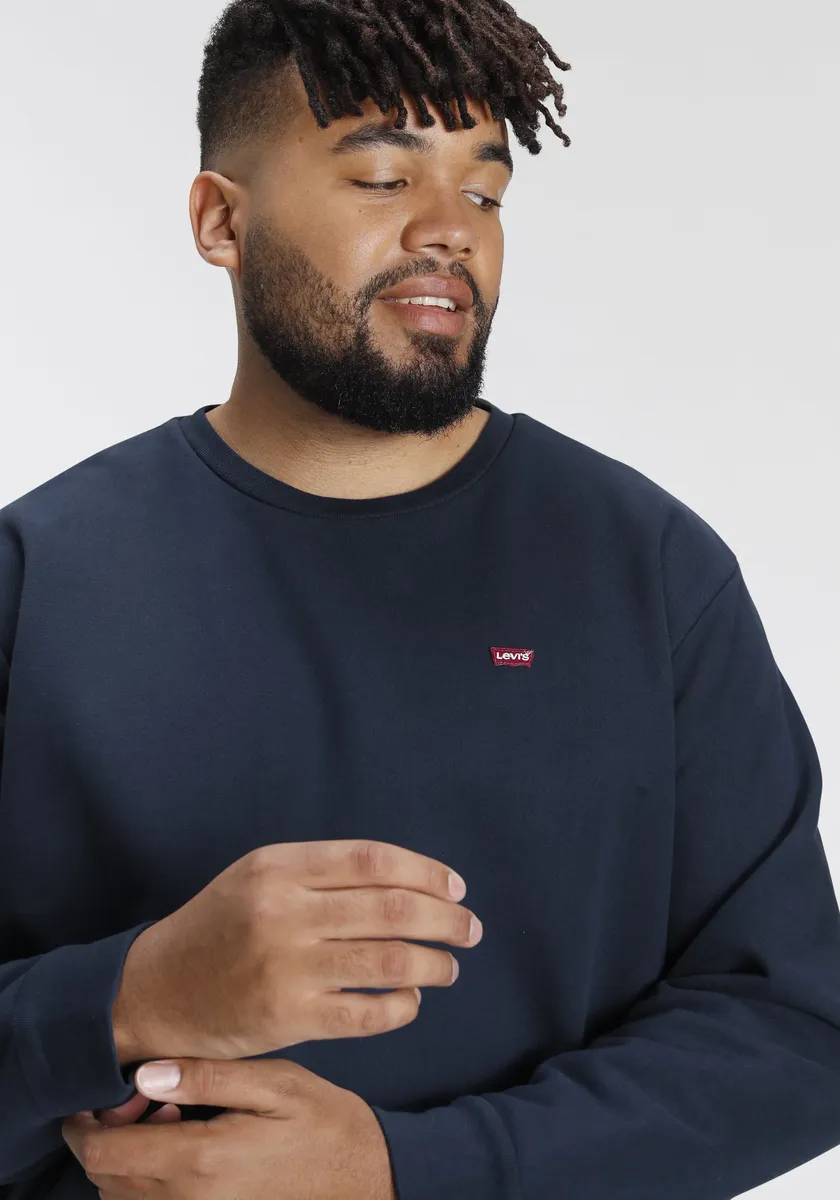 Толстовка Levi's Plus "BIG ORIGINAL HM CREW" с логотипом в виде крыла летучей мыши, цвет морской волны — фото 4