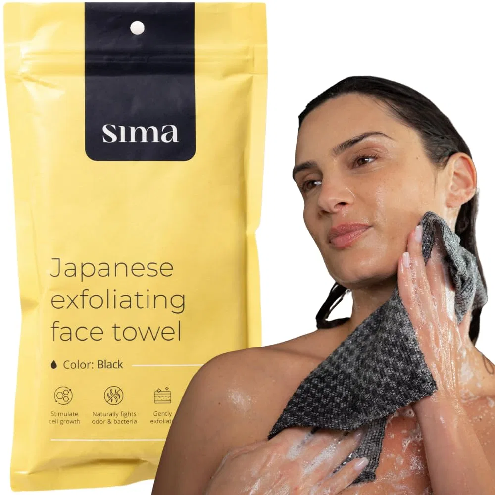 Японская отшелушивающая мочалка Sima Brand с шестигранным волокном Sima Brand, Black