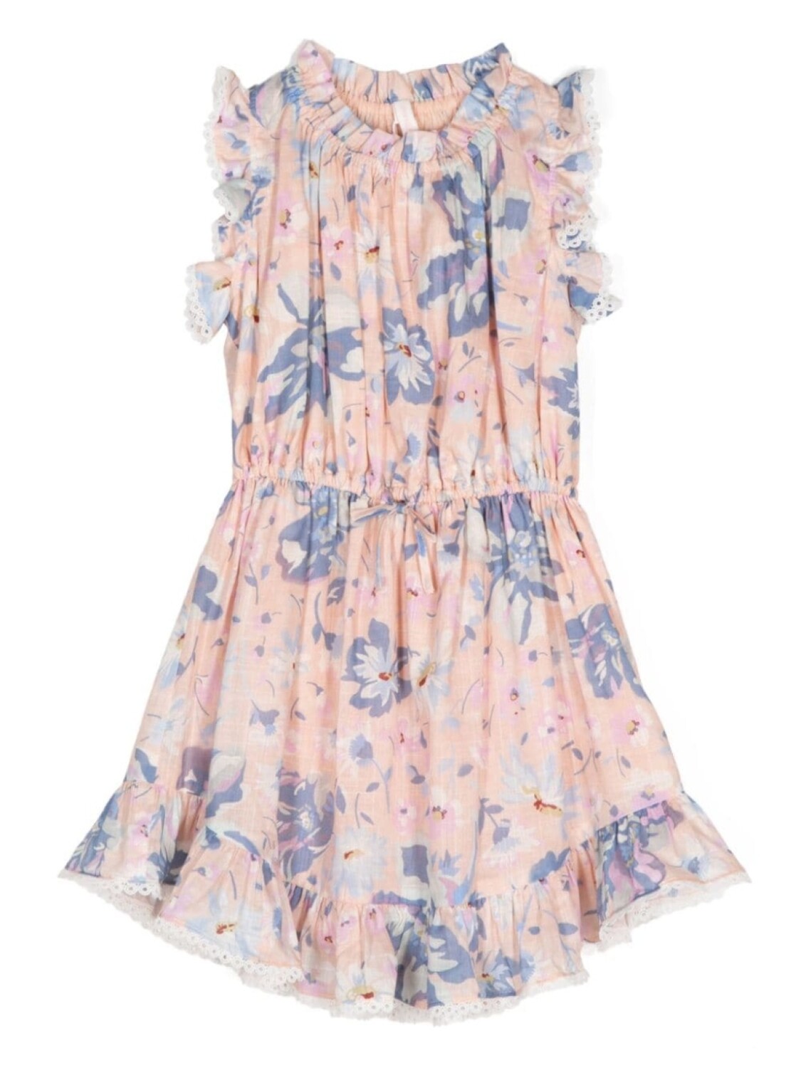 

ZIMMERMANN Kids платье с оборками и цветочным принтом, розовый
