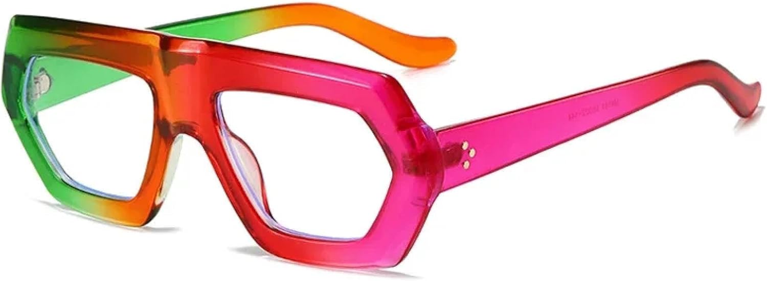 

Модные женские солнцезащитные очки с градиентным переходом цвета, леопардовый принт, ретро-очки, мужские очки с прозрачными линзами, оправа UV400 HHZZYVY, Colorful Clear