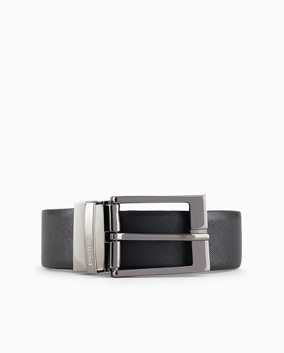 

Двусторонний кожаный мужской ремень Armani Exchange, черный