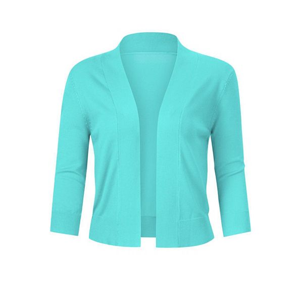 

Женский укороченный кардиган 3/4 рукава с открытой передней частью Maxxis Merch, Mint Green