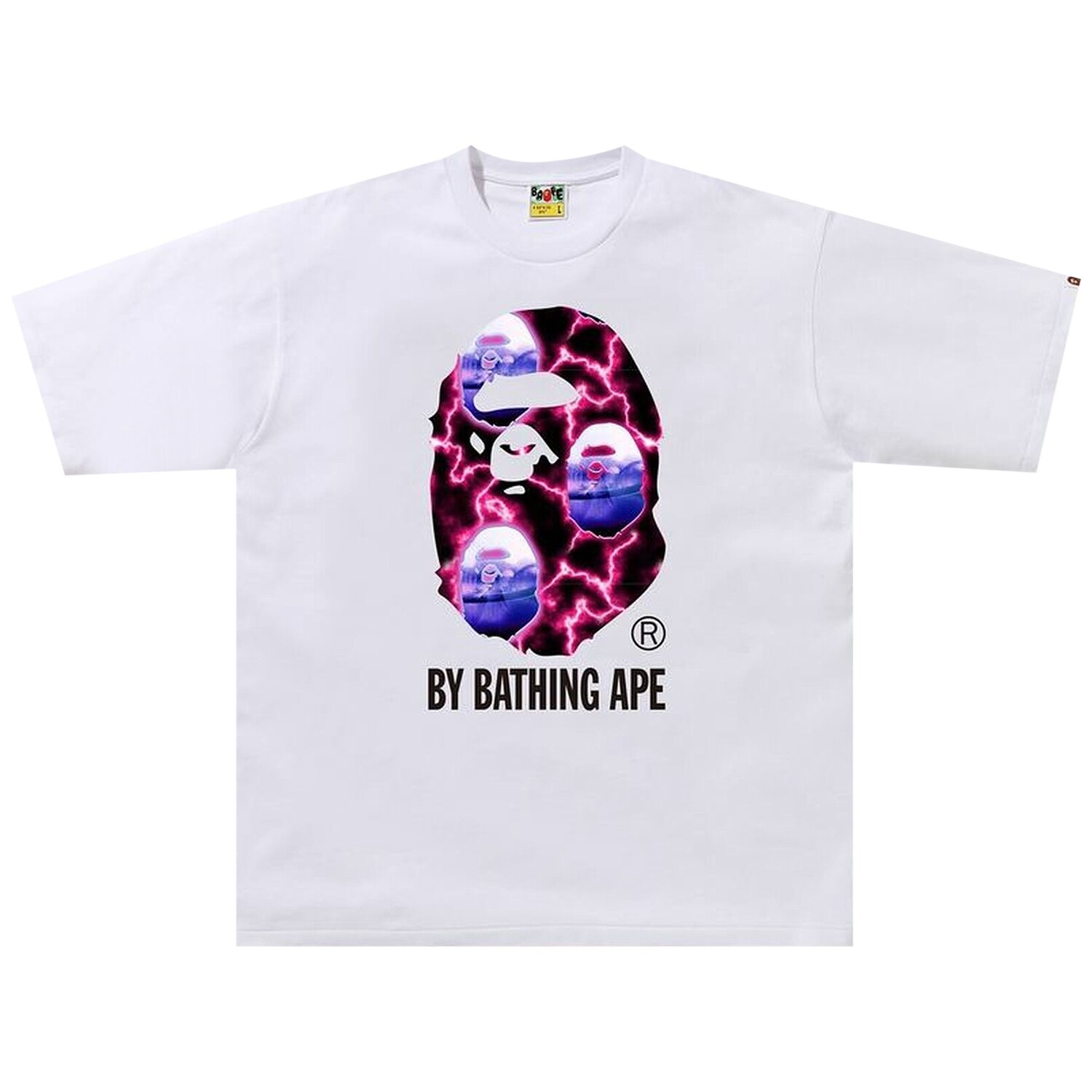 

Футболка свободного кроя BAPE Lightning By Bathing, цвет Белый/Черный