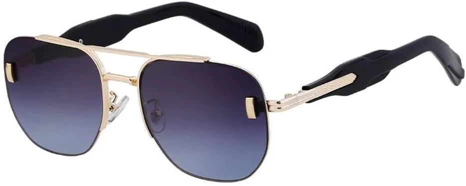 

Большие панк-солнцезащитные очки для мужчин, роскошные винтажные солнцезащитные очки в металлической оправе для вождения, SUN1349 Generic, C7golddemibrownred