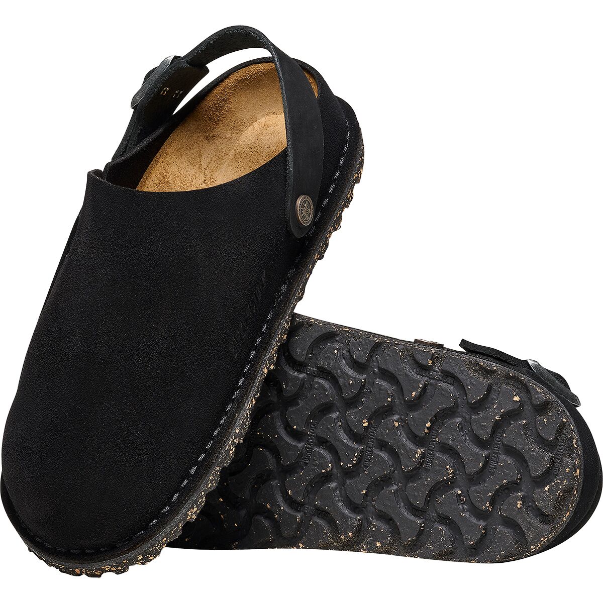 Лютри узкие замшевые клоги Birkenstock, черный — фото 3