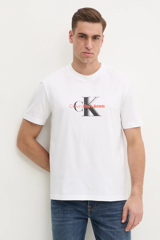 

Хлопковая футболка Calvin Klein Jeans, белый