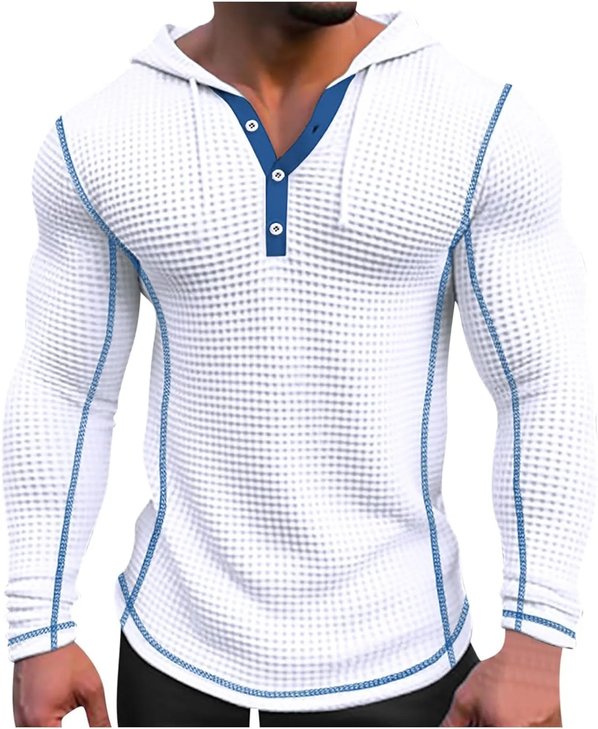 

Толстовка с капюшоном мужская, Waffle Knit, с кулиской Mmoneyake