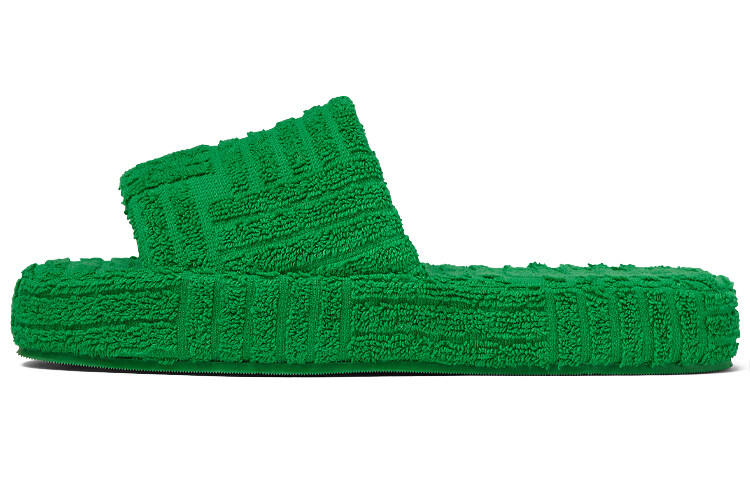 Женские тапочки-слайды Bottega Veneta Resort Sponge, зеленый