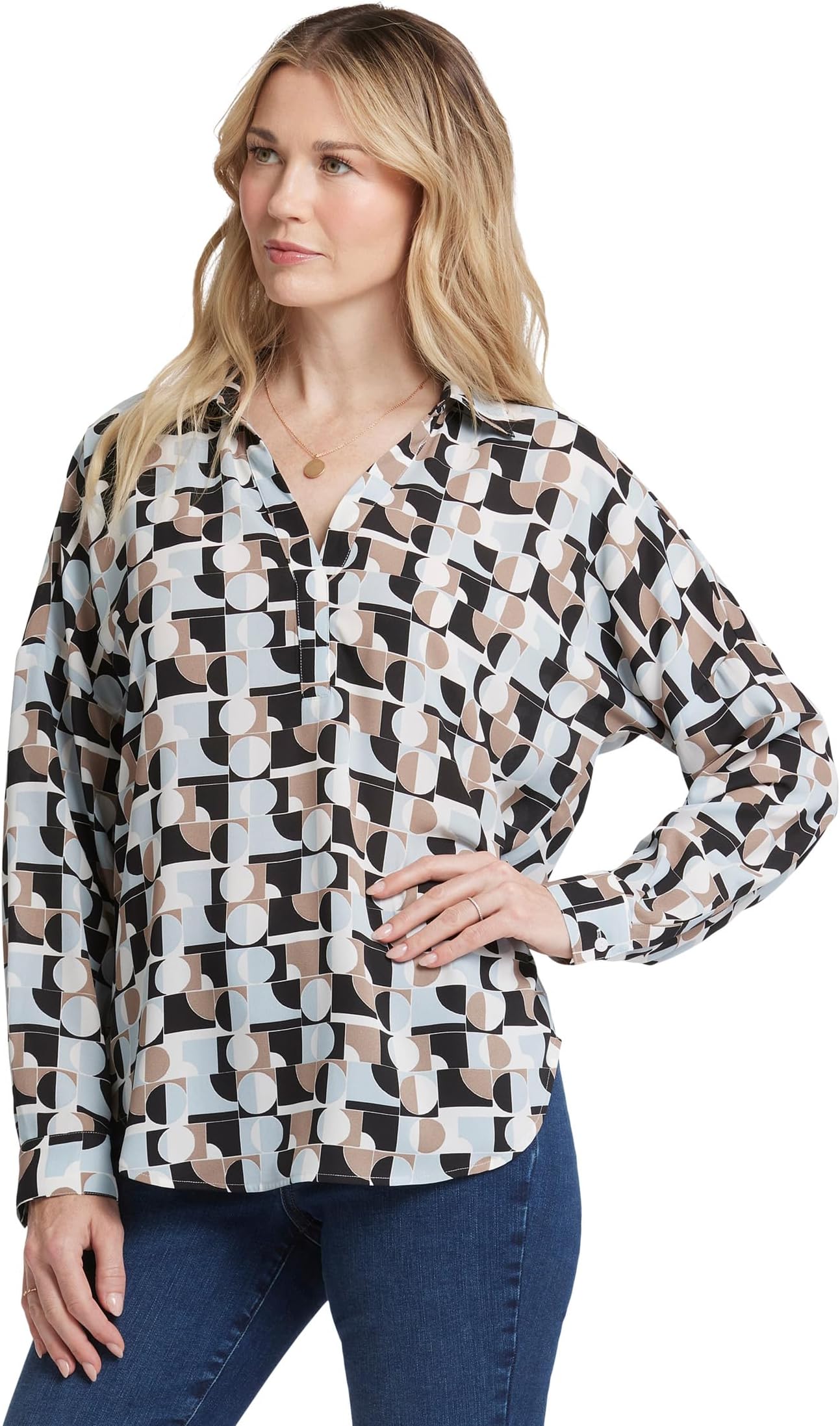 

Блуза NYDJ Long Sleeve Becky Blouse, цвет Light/Fog
