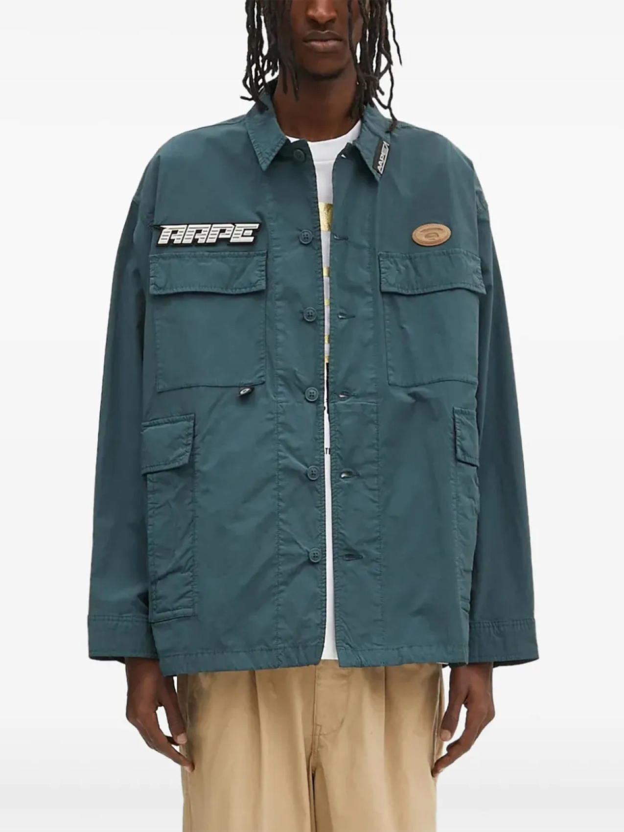

Рубашка с карманом-карго AAPE BY *A BATHING APE, зеленый