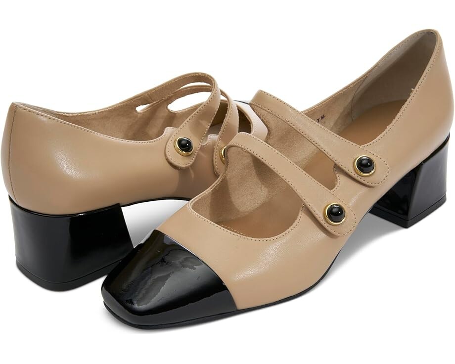 

Туфли на плоской подошве Vaneli Darin, цвет Ecru Nappa/Black Patent