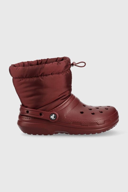 Зимние ботинки женские Crocs Neo Puff на подкладке, гранатовый