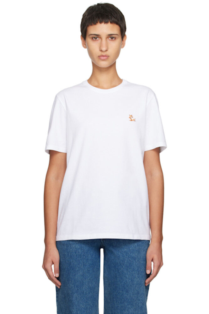 

Белая футболка с нашивкой Chillax Fox Maison Kitsuné