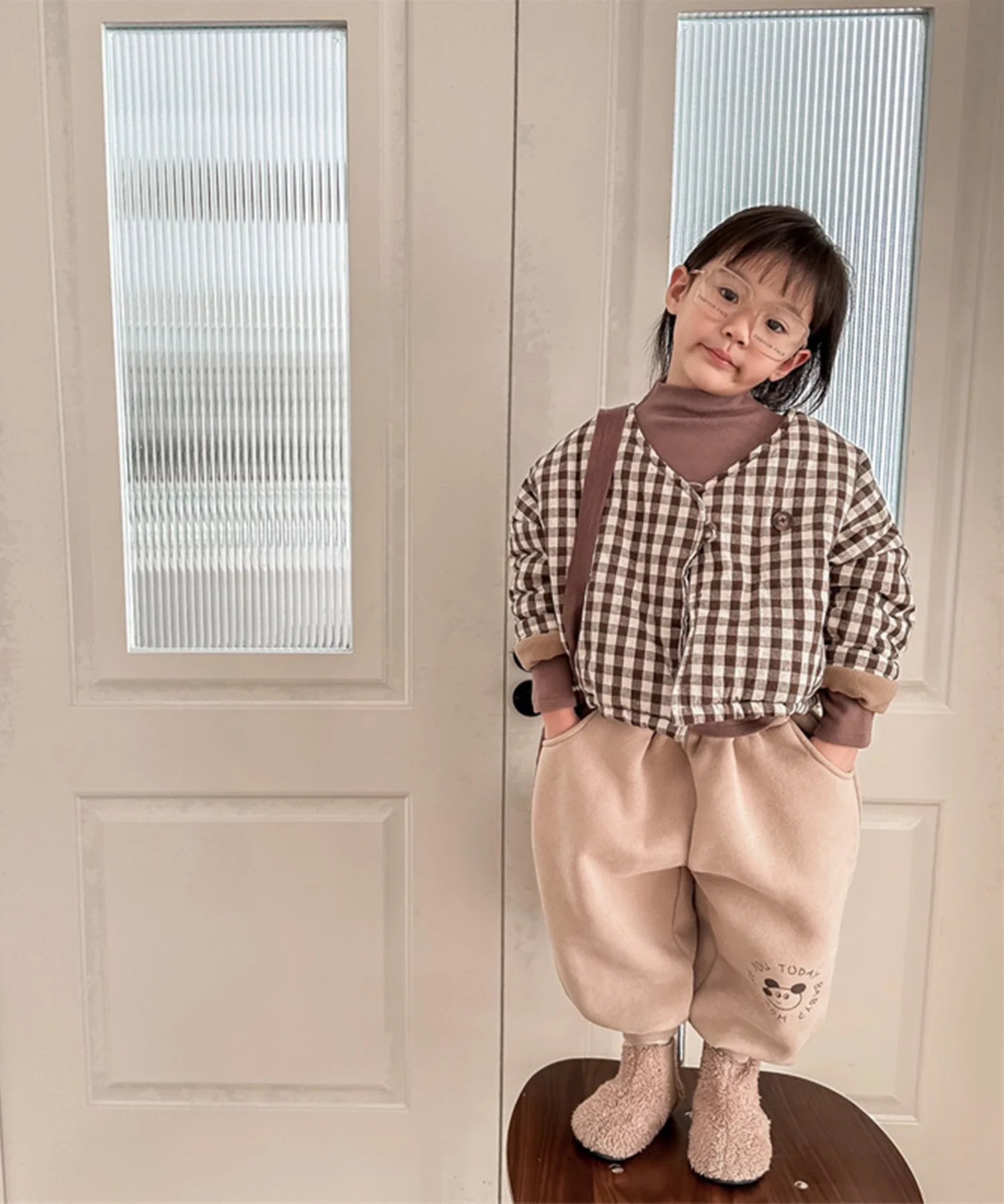 【aimoha-KIDS-】Детская одежда: спортивные штаны на флисовой подкладке с принтом персонажей — фото 2