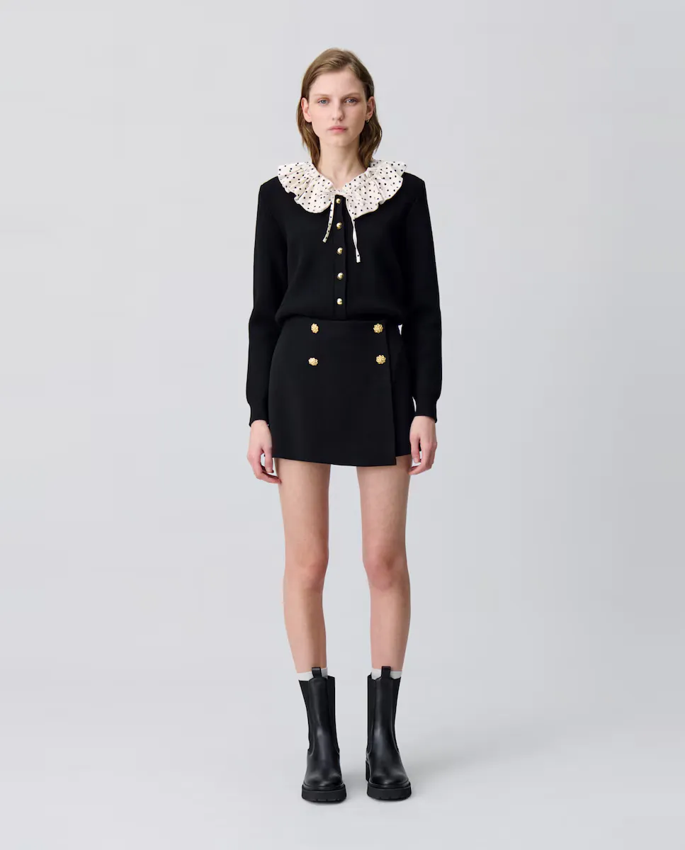 

Короткая юбка-брюки с декоративными пуговицами Claudie Pierlot, черный