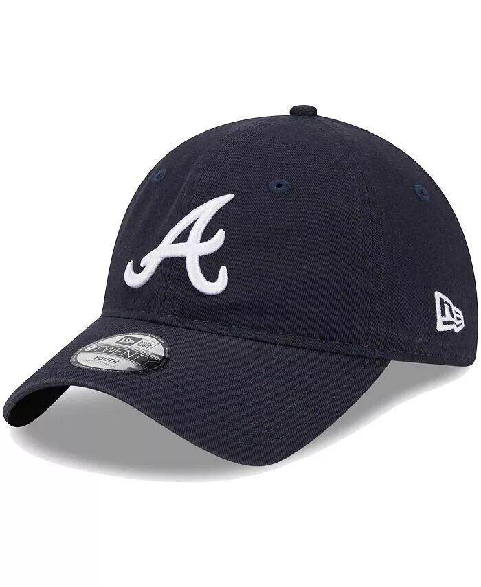

Регулируемая шапка для маленьких мальчиков и девочек Navy Atlanta Braves Team 9TWENTY New Era