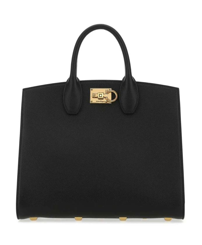 

Кожаная студийная сумочка Salvatore Ferragamo, черный