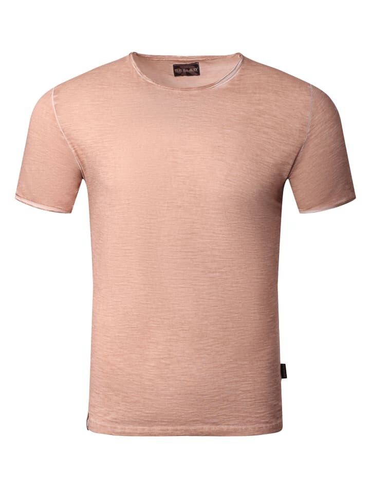 

Футболка RESLAD T-Shirt basic Verwaschen Rundhals, кэмел